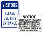 Vistors Must Register Signs