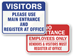 Visitor Pass Required Signs