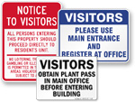 Visitors' Entrance Signs
