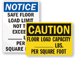 Warehouse Floor Capacity Signs