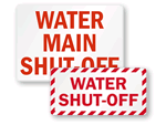Water Shut Off Signs