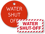 Water Shut Off Tags & Signs