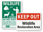 Wildlife Restoration Area Signs