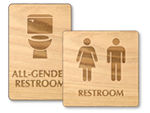Wooden Restroom Signs