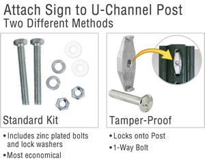 Attach sign to u-channel post