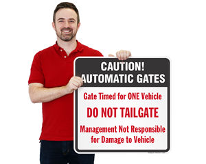 Automatic Gate Caution Signs