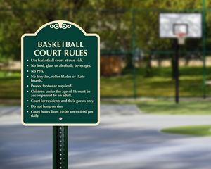 Basketball Court Sign