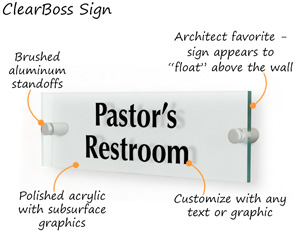 Bathroom sign with custom text