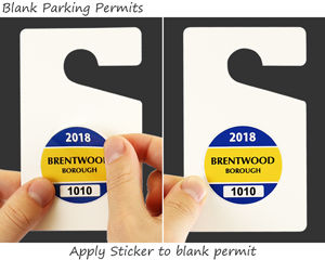 Blank parking permit hang tag