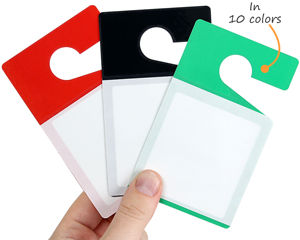 Blank parking tags available in 10 colors