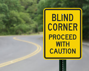 Blind corner sign