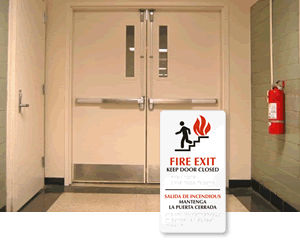 Braille Fire Exit Signs