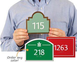 Colored Custom Room Number Signs