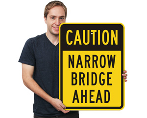 Caution Bridge Traffic Sign