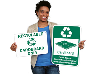 Recycle Cardboard Signs & Labels