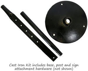 Cast iron sign base kit