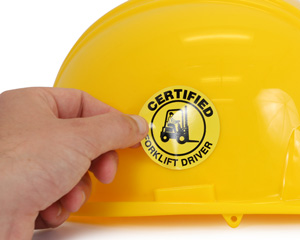 Certified Forklift Driver Hard Hat Label