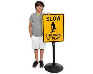 Child at Play Signs with Stand