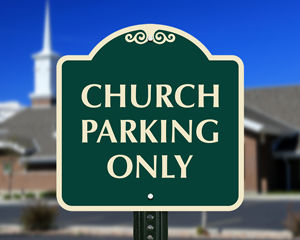 Church parking sign