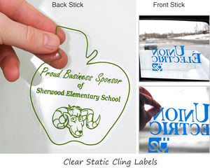Clear Static Cling Labels