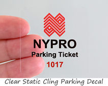 Clear static cling parking permit