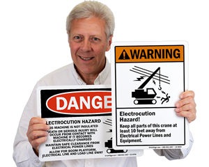 Crane Electrocution Hazard Signs