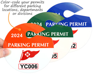 Circular Custom Parking Permits Color Code