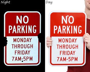 Reflective custom no parking signs