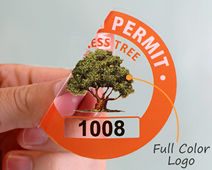 Custom parking permit sticker with logo