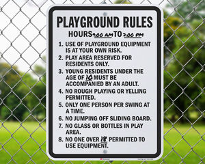 Custom Playground Hours Signs