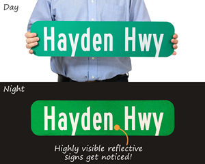 Custom reflective street signs