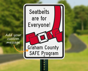 Custom seat belt sign