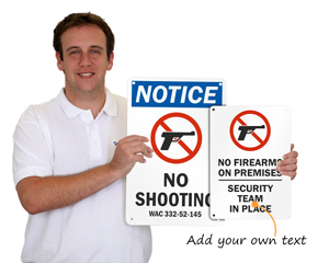 Customize a no firearms sign