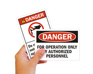 Danger Authorized Operation Only Labels