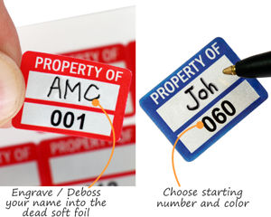 debossabable foil property labels