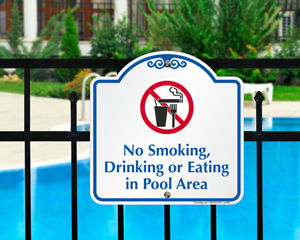 Decorative pool signs