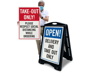 Take Out and Delivery Sign