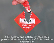 Destructible parking permit sticker