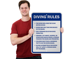 Diving Rules Sign