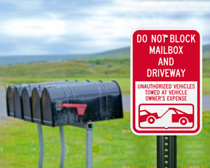 Do not block mailbox sign