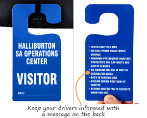 Double sided parking permit hang tags