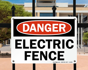 OSHA Danger Electric Fence Sign