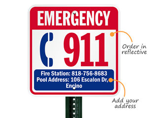 Emergency 911 sign