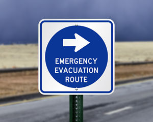 Emergency evacuation route sign