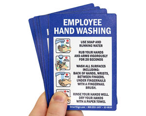 Employee Hand Washing Instructions Sign with Graphics