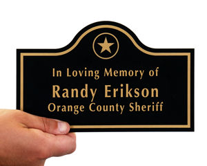 Engraved memorial plaque