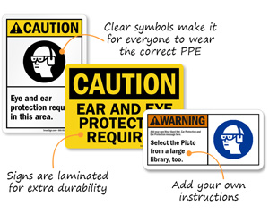 Eye and Ear Protection Signs