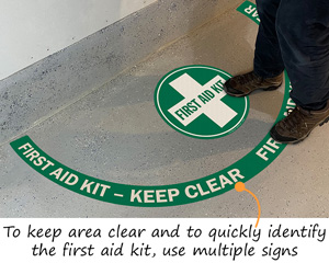 Projecting First Aid Kit Floor Decals