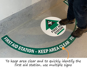 First Aid Station floor decals