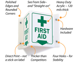 First Aid Projecting Sign